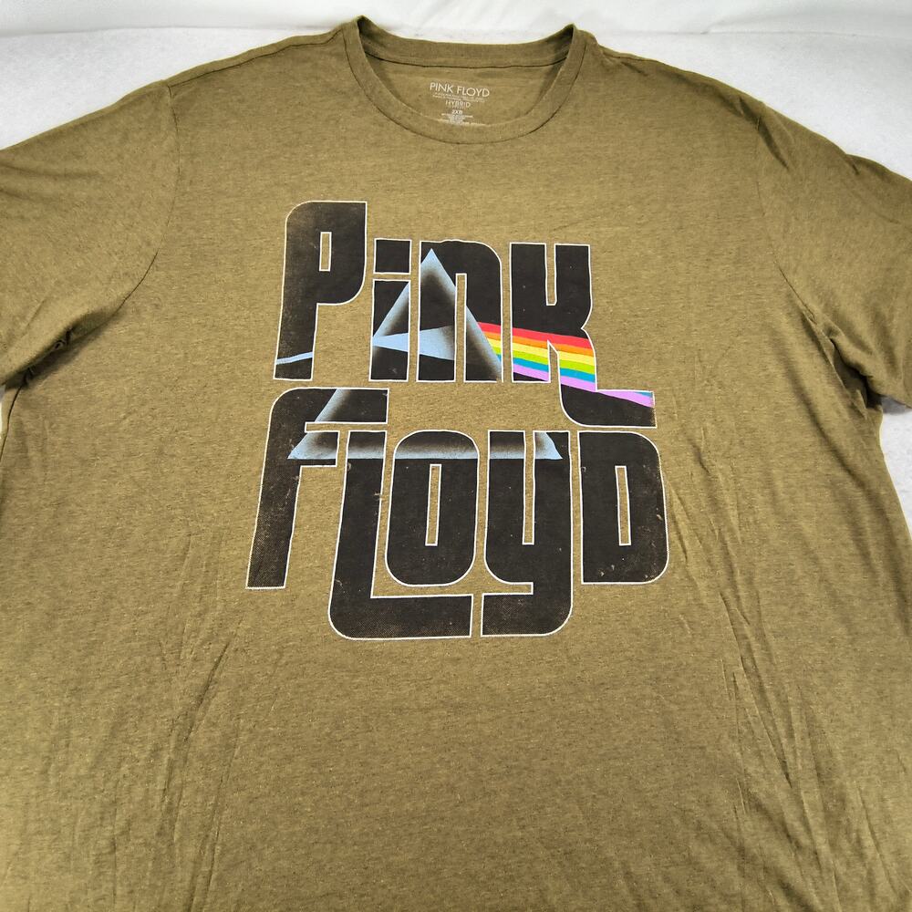 Pink Floyd Band Graphic Short Sleeve Crew Neck T Shirt Adult Mens Size 2XB Green